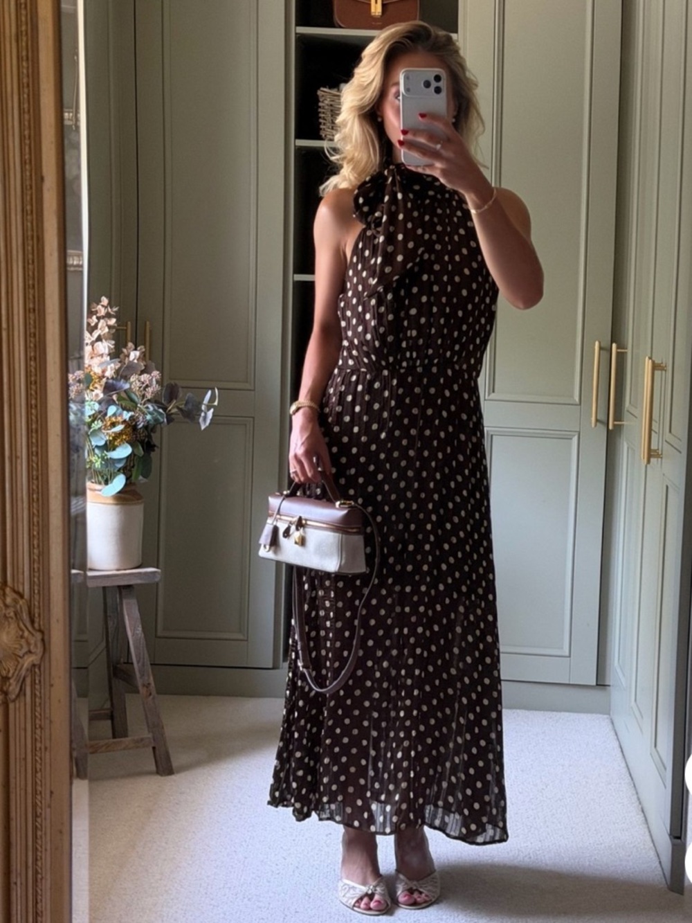 ZARA NWT Polka Dot Midi Dress